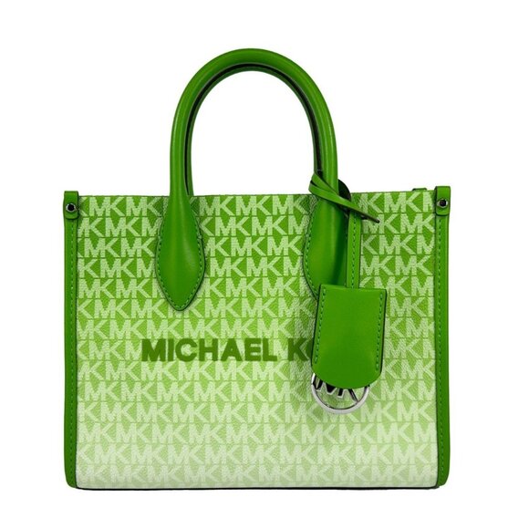 NEW Michael Kors Mirella Small Top Zip Shopper Tote Crossbody Bag Jungle Green